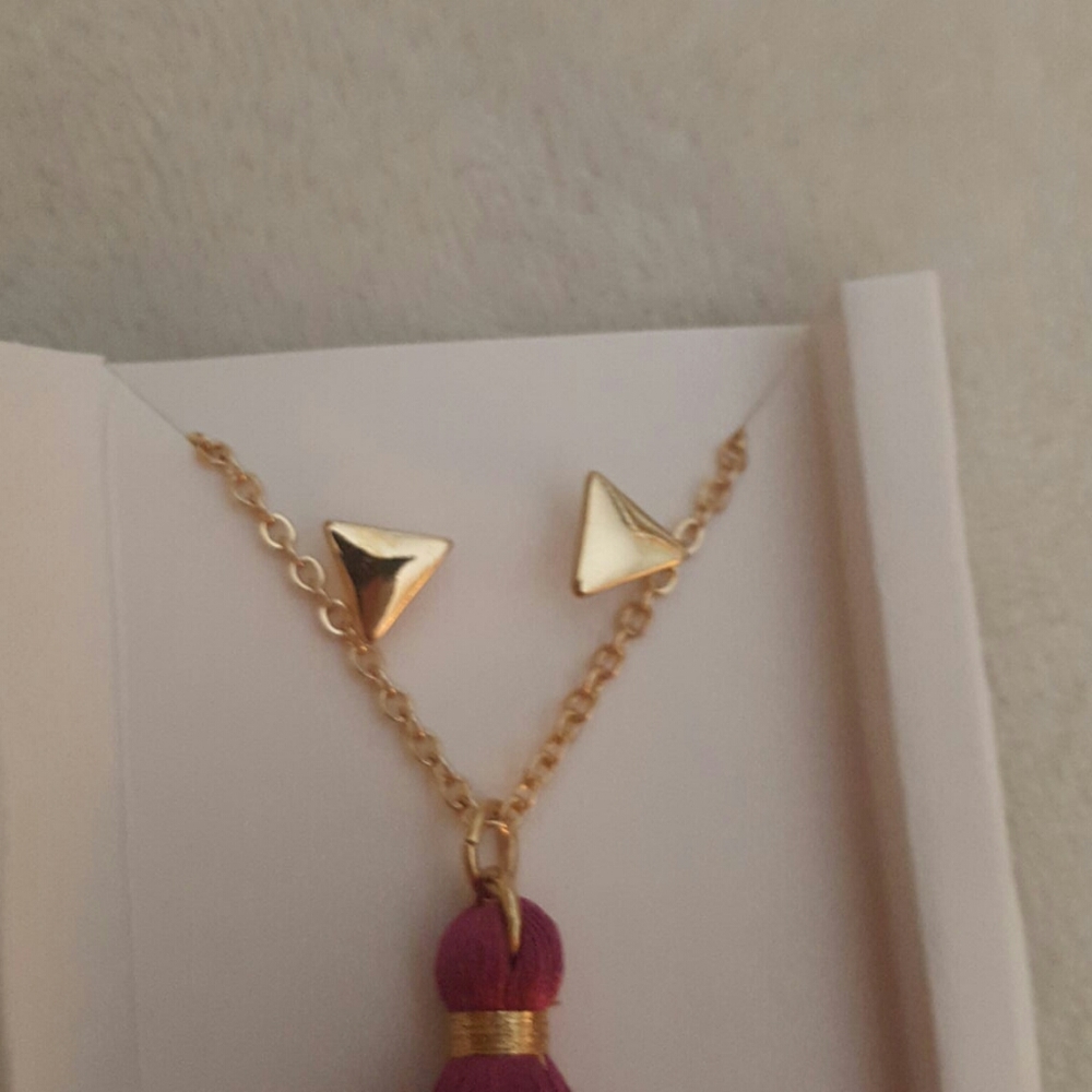 Lily Sky Tassel Necklace + Earrings - Picture 2 of 4